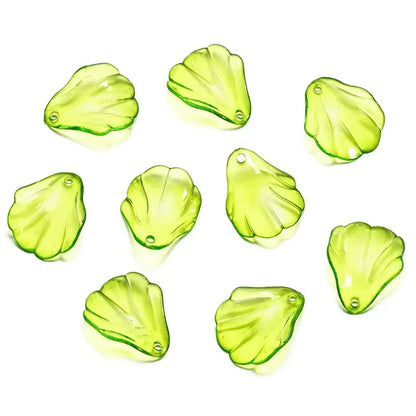 10-100pcs Green Acrylic Leaf Charms Leaves Beads Pendants For Diy Necklace Bracelet Earrings Jewelry Making Handmade Crafts