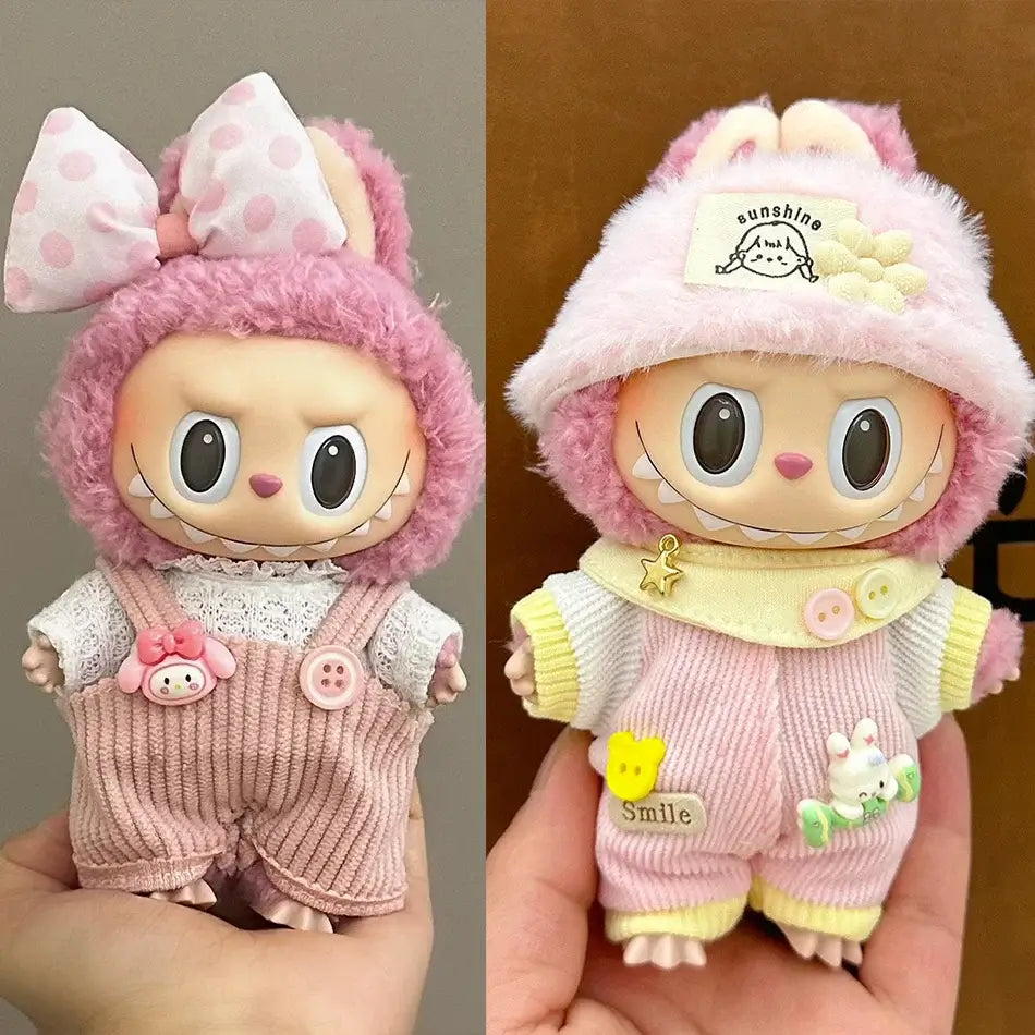 Cute Labubu Doll Outfit Set - Jumpsuit &amp; Plush Hat