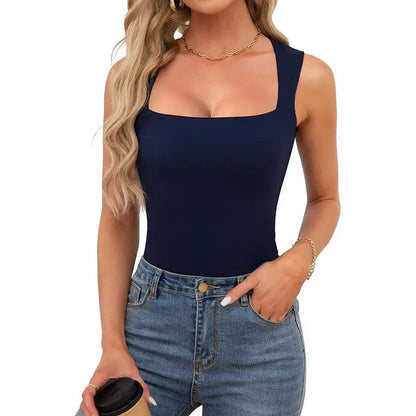 Slim Fit Square Collar Sleeveless Vest for Women Stylish Trendy Base Layer Top Fashionable Casual Wear Versatile Comfortable
