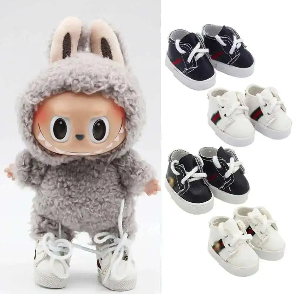 Labubu Dolls Sports Shoes 4x1.8cm Multiple Styles DIY for Labubu Doll Leather Cloth Shoes