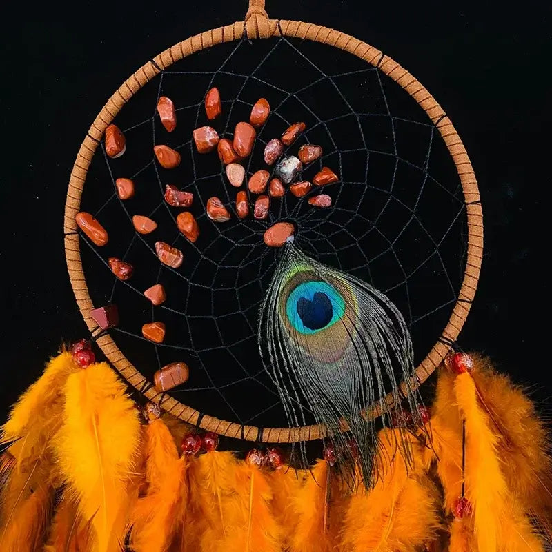 peacock feather dream catchers