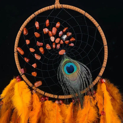 peacock feather dream catchers