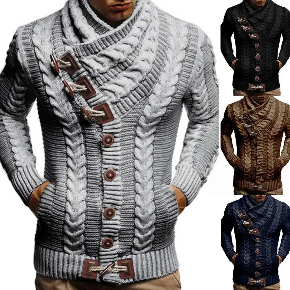 Men Fashion Winter Warm Pullovers Sweater Thick High-Neck Long-Sleeved