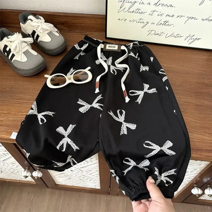 1-8yr Old Kids Clothes Floral Print Harem Pants Fashion Bear Casual Loose Children&