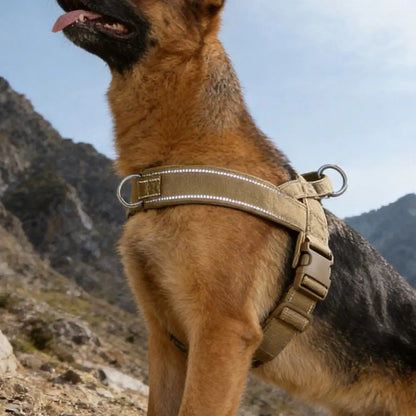 Tactical No-Pull Dog Harness for Large Breed: Heavy-Duty Vest with Reflective Strip, Adjustable &amp; Padded for Control and Pullers