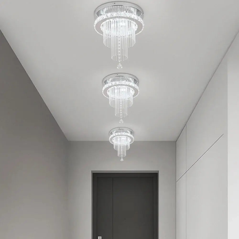 GreeLustr Round Crystal LED Ceiling Light, 30 cm