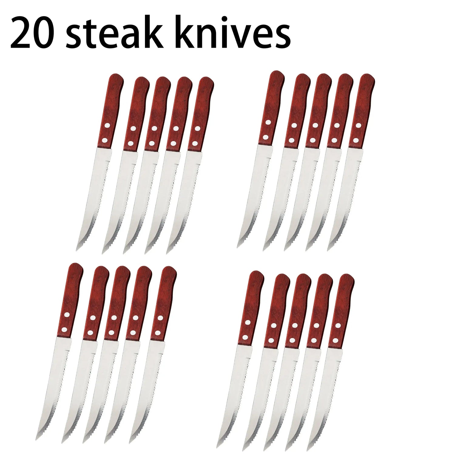 Stainless Steel Steak Knife Set with Wooden Handle