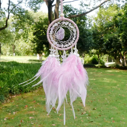 Natural Crystal Dream catchers 7 Chakra Gemstone Dream Catcher Amulet Feather Dream Catchers Bedroom Wall  Hangings Decor