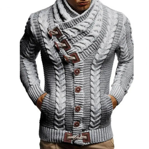 Men Fashion Winter Warm Pullovers Sweater Thick High-Neck Long-Sleeved