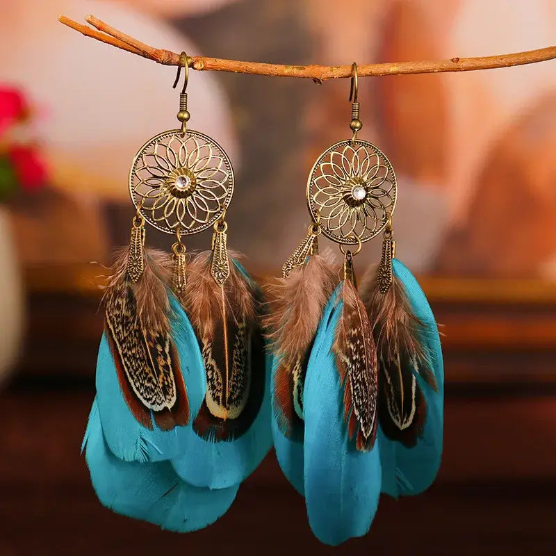 Boho Jewelry Ethnic Vintage Dream Catcher Feather Tassel Bohemian