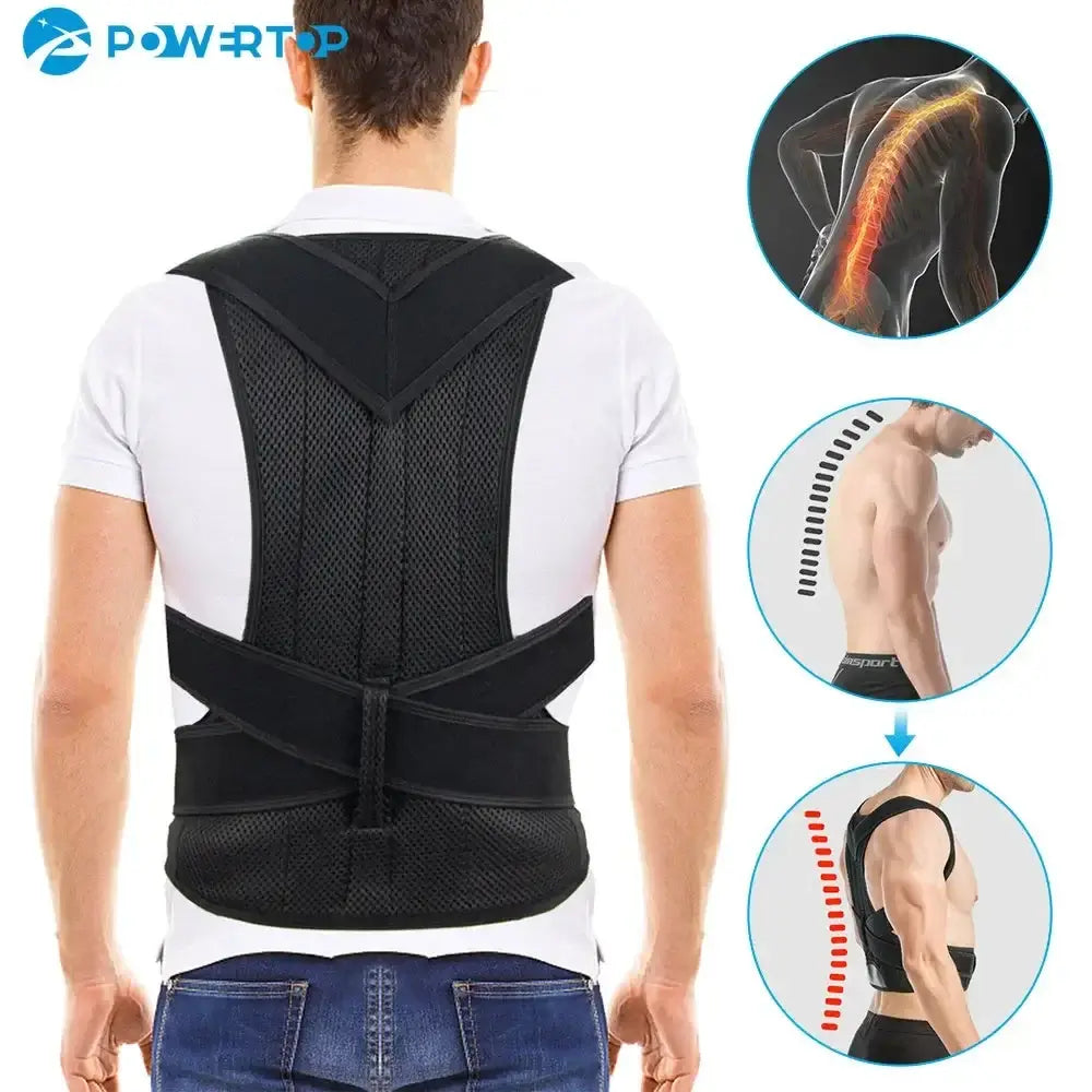Adjustable Posture Support Vest - Black or Gray