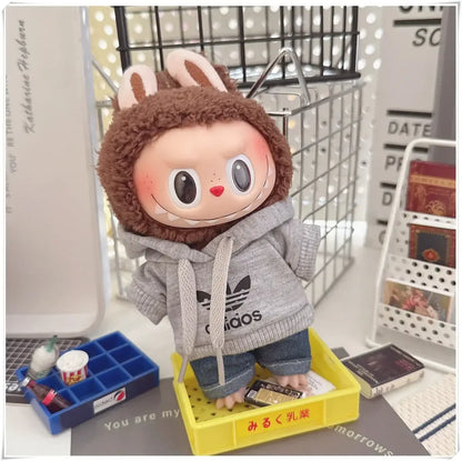Labubu Doll Clothes Hoodie &amp; Pants Set | 15/17cm Dolls