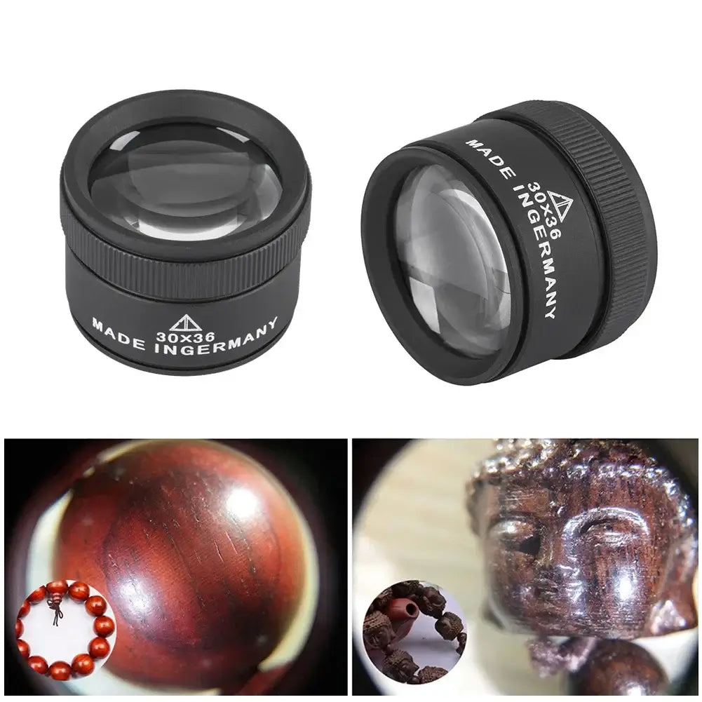 30X 36mm Magnifying Glass for Precision Work K9 Optical Lens Monocle Watch Magnifier Loupe Handheld Coin Stamps Jewelry Loupe