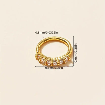 Fashion Single-row Miniature Zircon Nose Rings for Women Fine Drill Exquisite with Drill Opening Fake Nose Piercing Jewelry