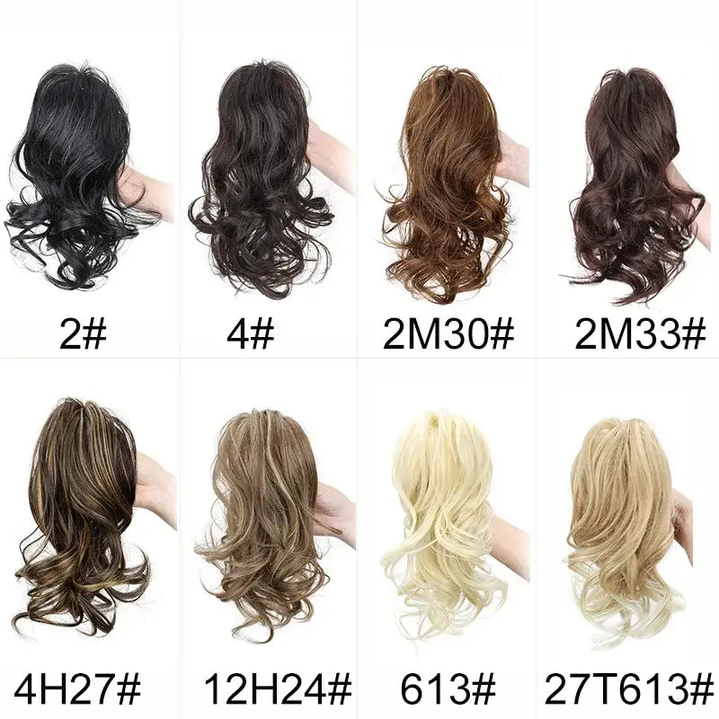 Synthetic Claw Clip Ponytail Extension | 12" Short Curly | Multiple Colours
