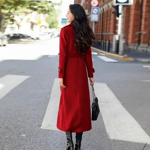 Women‘s Coat Winter Korean Fashion Long Coated Thickened Woolen Winter