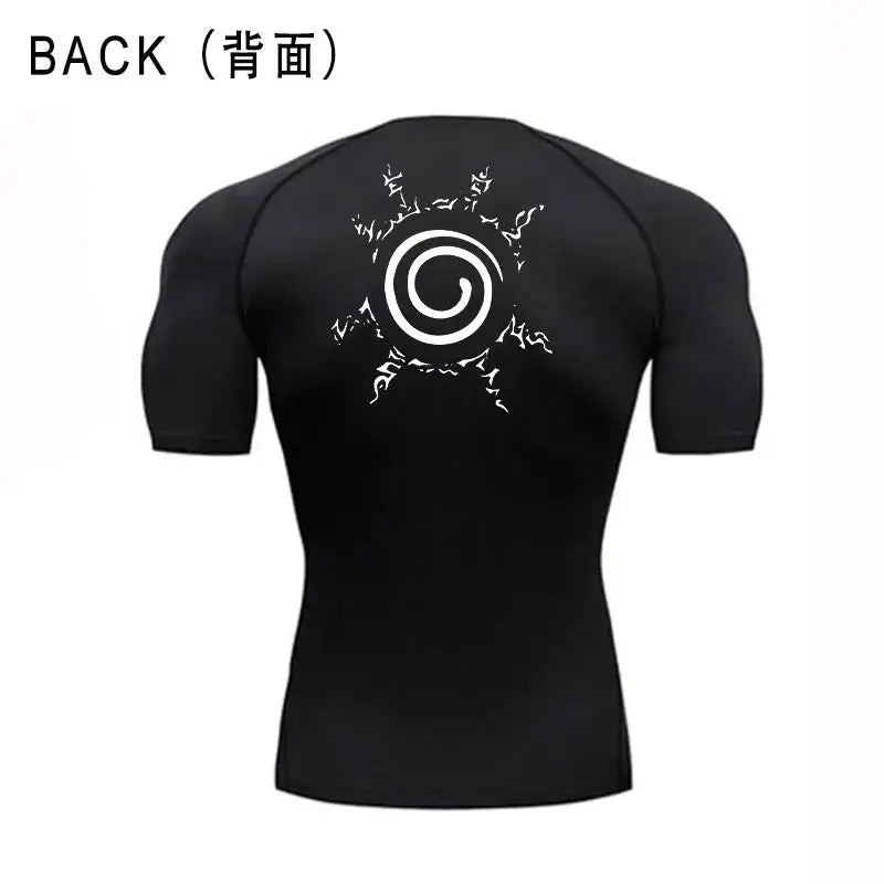 Anime Compression Shirt Men Quick-Dry Running Sports Shirts Fitness