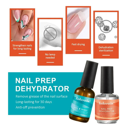 Nail Prep Dehydrator &amp; Primer Set, 2 × 15 ml