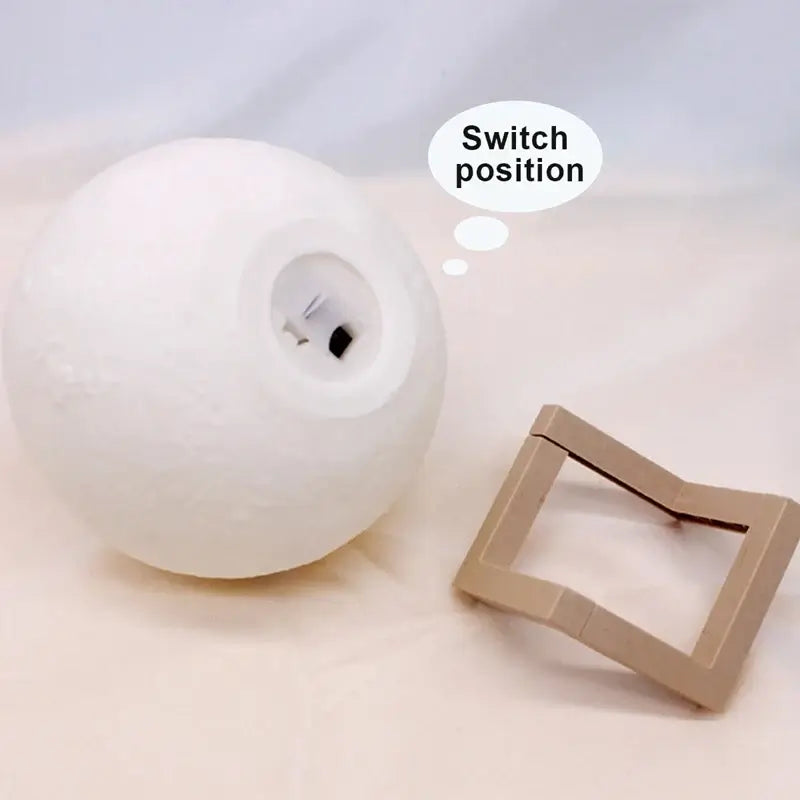 Battery-Powered LED Moon Night Light with Stand