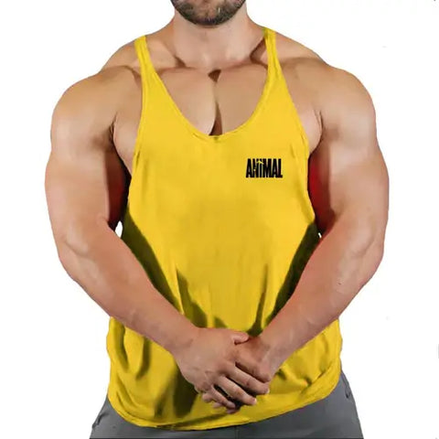 Summer Animal Gym Stringer Tank Top Men Cotton Clothing Bodybuilding.