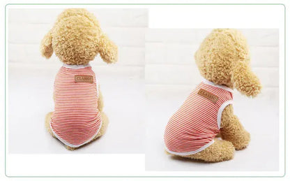 Summer Cotton Striped Vest for Small Dogs