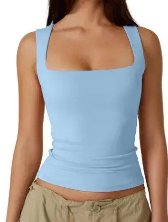 Slim Fit Square Collar Sleeveless Vest for Women Stylish Trendy Base Layer Top Fashionable Casual Wear Versatile Comfortable