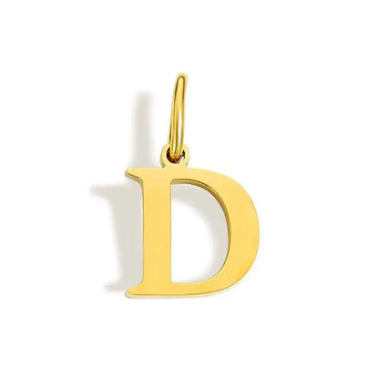26 Letter Alphabet Initial 10mm Charm Pendant Jewelry Gold Stainless Steel Simple PVD Plated DIY Necklace Bracelet Jewelry