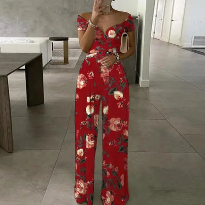 Floral Print Jumpsuit Women Y2K Summer Party Overalls