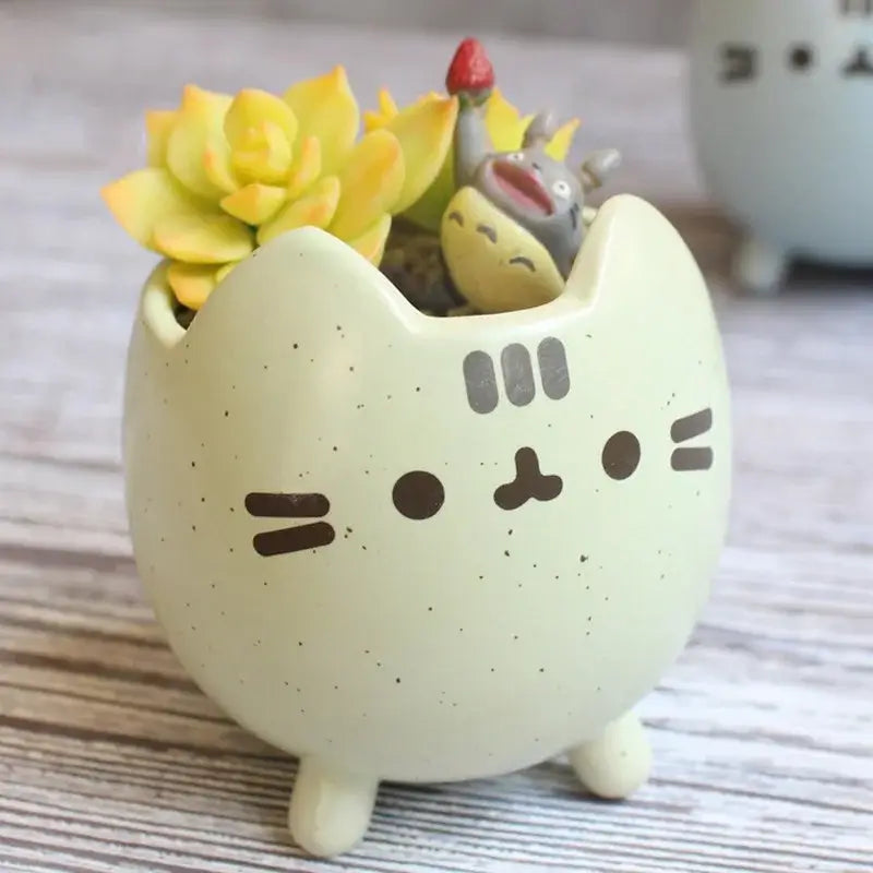 cute cat succulent pot