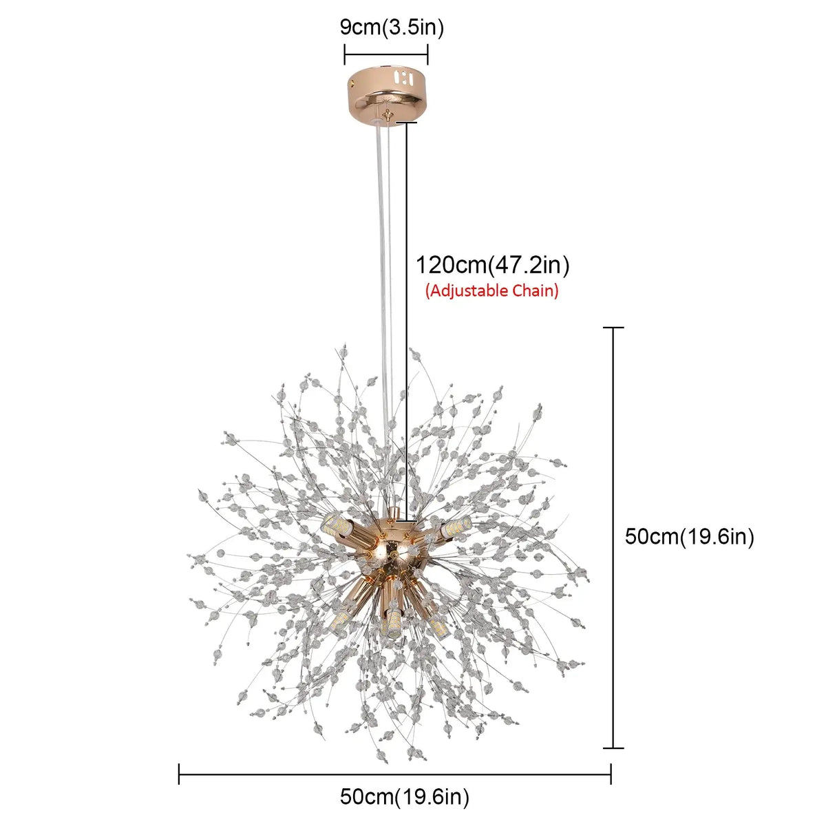 VETRULUS Dandelion-Style Chandelier, Selectable Designs
