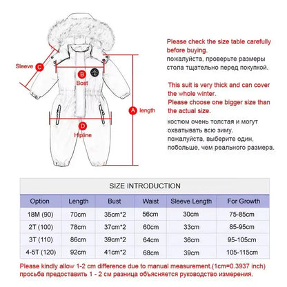 winter baby ski suit