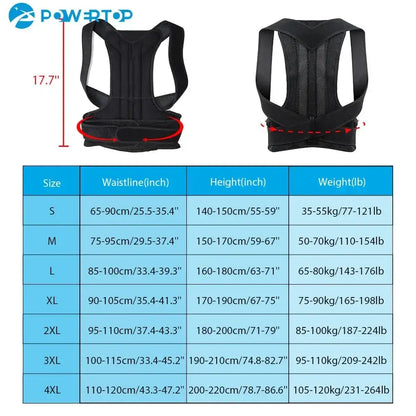 Adjustable Posture Support Vest - Black or Gray