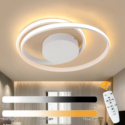 GreeLustr Dimmable LED Flush Mount Chandelier, Gold, White or Black