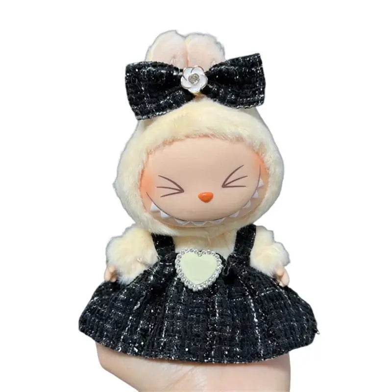 Labubu plush doll skirt set