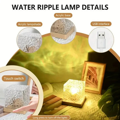 Rotating Water Ripple Projector Night Light – 16 Colors