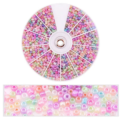 2000pcs/Lot 12Grids Glass Seed Beads Set Charms Jewelry Beads For Bracelet Necklace Earrings Handmade Craft DIY Jewelry 2030