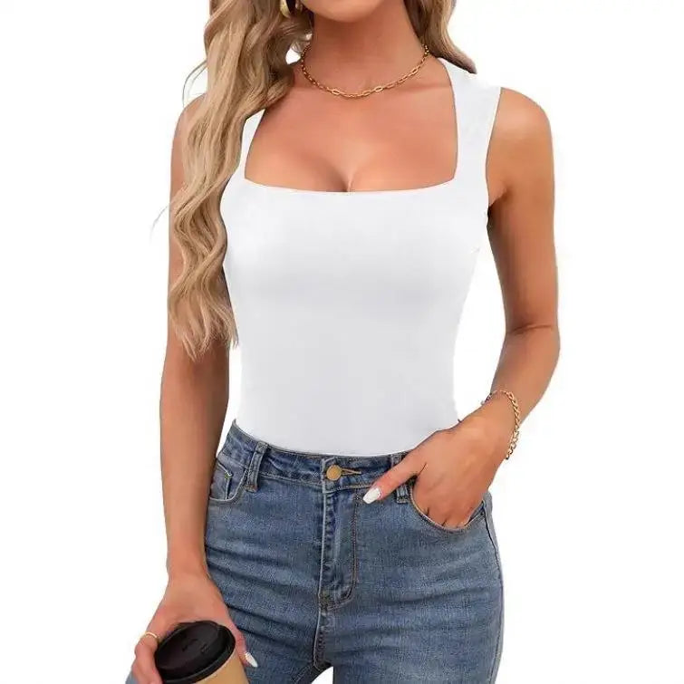 Slim Fit Square Collar Sleeveless Vest for Women Stylish Trendy Base Layer Top Fashionable Casual Wear Versatile Comfortable