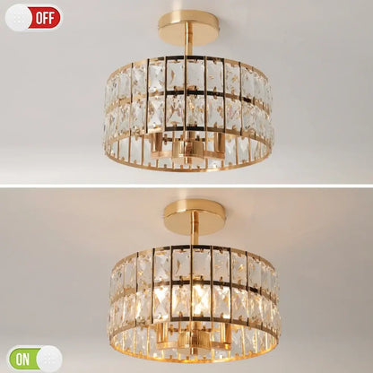 VETRULUS Crystal Pendant Light, Black or Gold