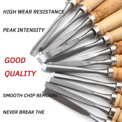 12 Piece Woodworking Carving Knife &amp; Chisel Set