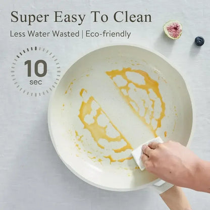 22 Pcs Non-Stick Ceramic Cookware Set - Cream White