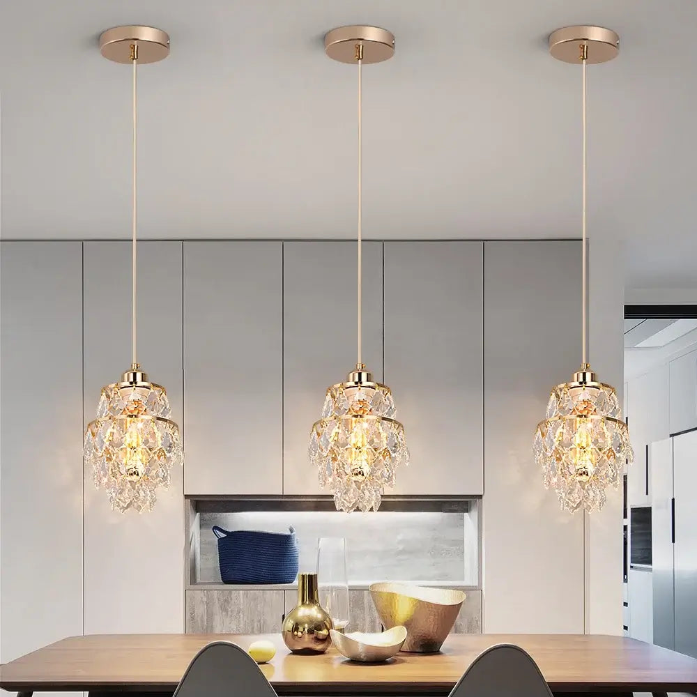 Vinilky Gold Crystal Pendant Light, SG03 or SG04