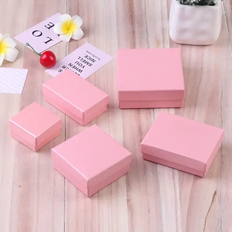 12pcs/ lot Simple Box Earnail Rings Earrings Bracelet Necklace Gray Black Paper Jewellry Display Case Jewelry Organizer 2030