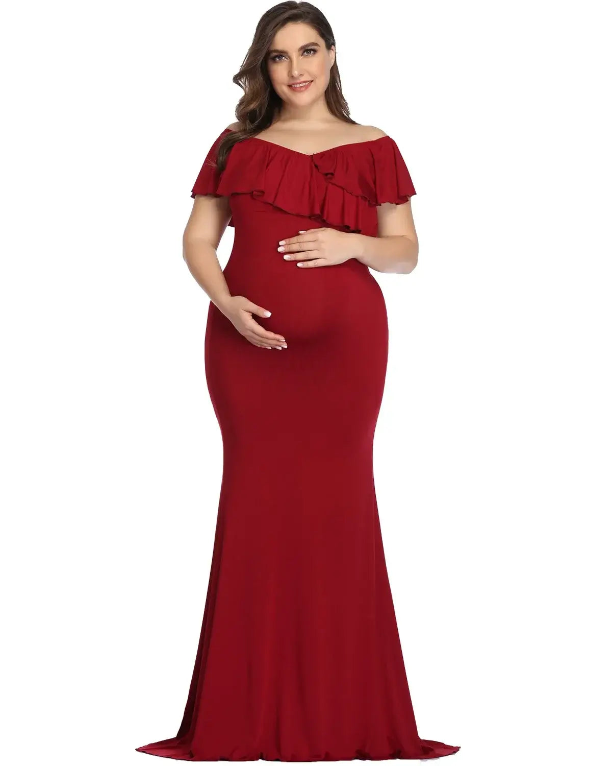 Elegant Plus Size Maternity Dress for Photo Shoots