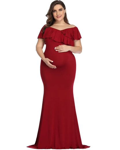 Elegant Plus Size Maternity Dress for Photo Shoots