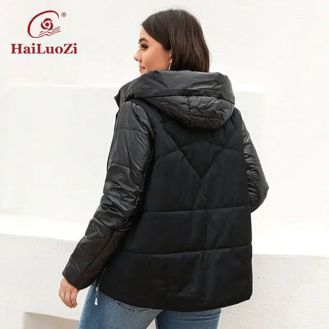 HaiLuoZi Spring Autumn Women's Jacket Casual Fashion Side Zipper Plus.