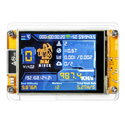 Bitcoin Lucky Miner for computer nerd Solo Lottery NMMiner Hashrate 964KH/s 2.8 inch Smart Display Crypto ESP32-2432S028R DROOM