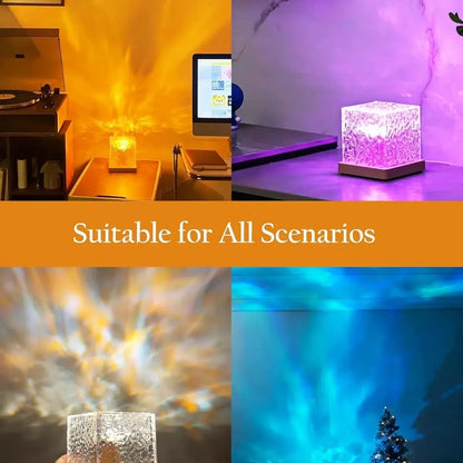 Rotating Water Ripple Projector Night Light – 16 Colors