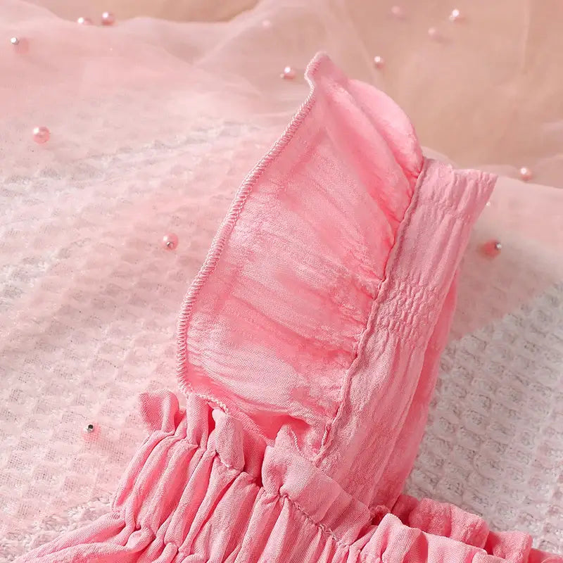 Girls 2-Piece Set with Ruffled Tank Top and Elastic Waist Flared Pants in Vibrant Colors for Summer Fashion