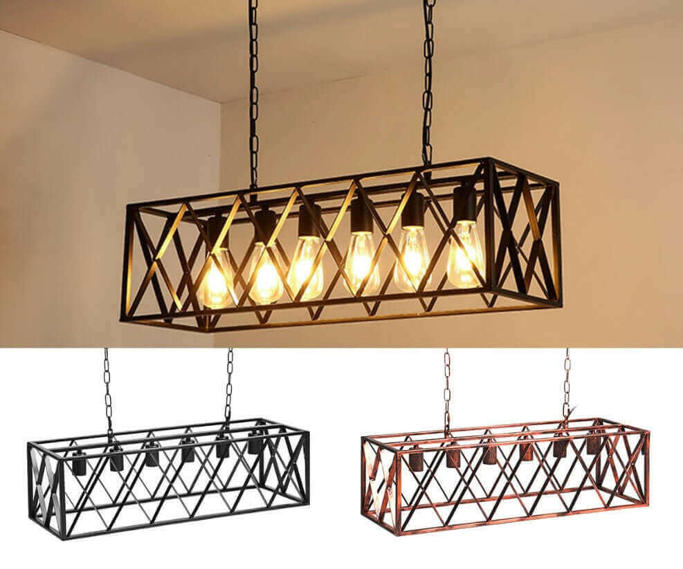 Industrial Kitchen Pendant 4/6-Light Chandelier Ceiling Lamp.