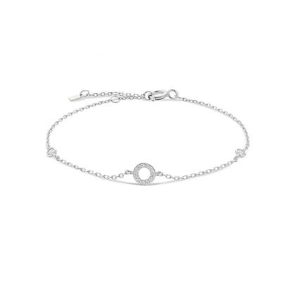 925 Sterling Silver Initial 26 Letters Alphabet Monogram Gold Name Bracelet Crystal CZ Zircon 2021 Fashionable Jewelry